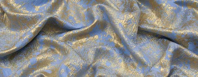 Leaf Woven Metallic Brocade Dress Fabric EM-22169-BlackSilver-M 