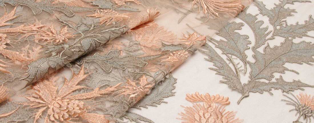 Embroidered tulle fabric