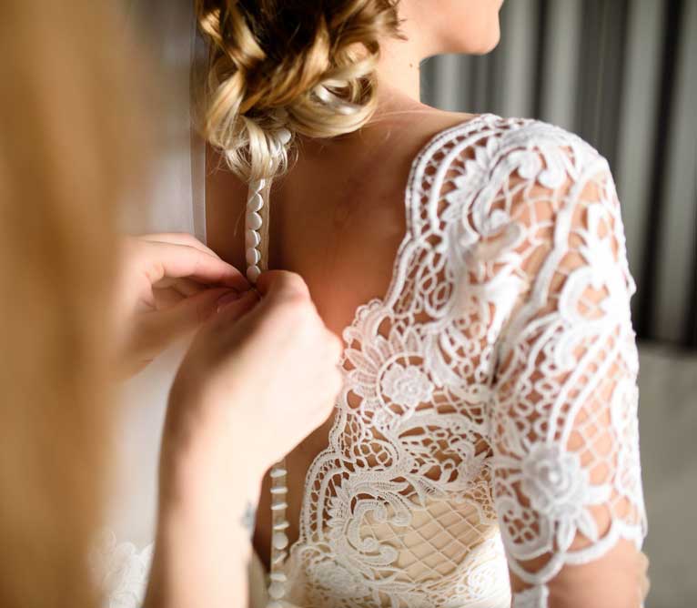 Bridal guipure lace dress