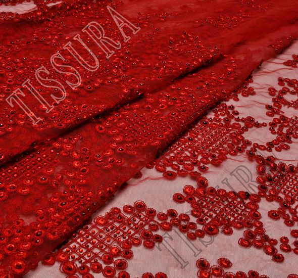 Embroidered Sequined Tulle #1