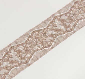 Italian Silk Chantilly Lace in Taupe
