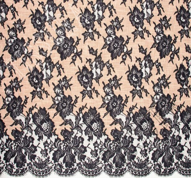 Lace Appliqued Boucle Fabric #3