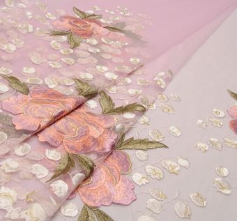 Embroidered Tulle Fabric: 39% Off for Exclusive Fabrics from Switzerland by Jakob Schlaepfer Embroidered Tulle #1