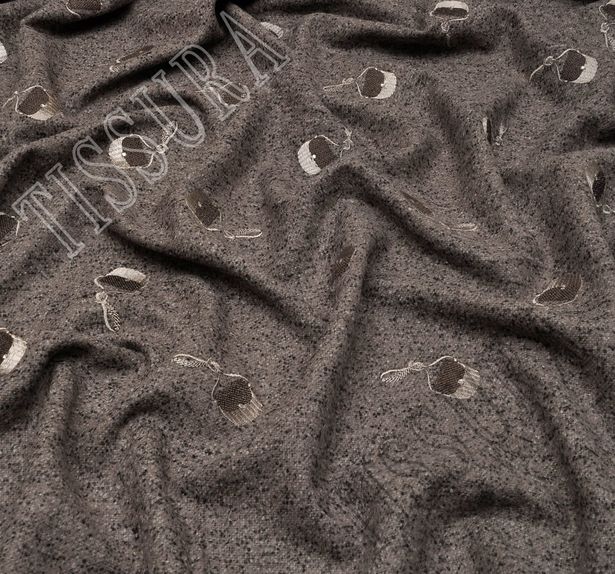 Embroidered Wool Tweed #4