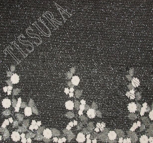 Floral Applique Embroidered Tulle #3