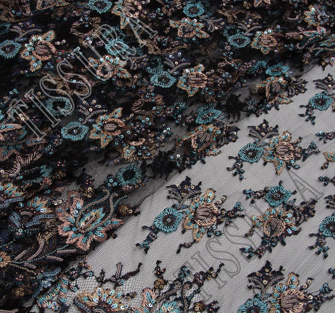 Embroidered Sequined Lace Fabric: Exclusive Fabrics from France by ...
