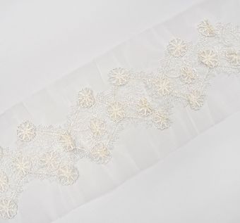 Beaded Applique Lace Trim: 59% Off for Corded Embroidered Exclusive Trimmings from France by Sophie Hallette Beaded Applique Lace Trim #1
