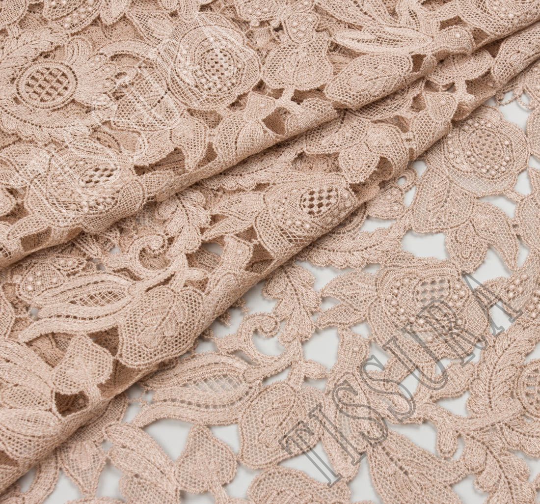 Glossy Guipure Lace Fabric: Exclusive Fabrics from Switzerland by