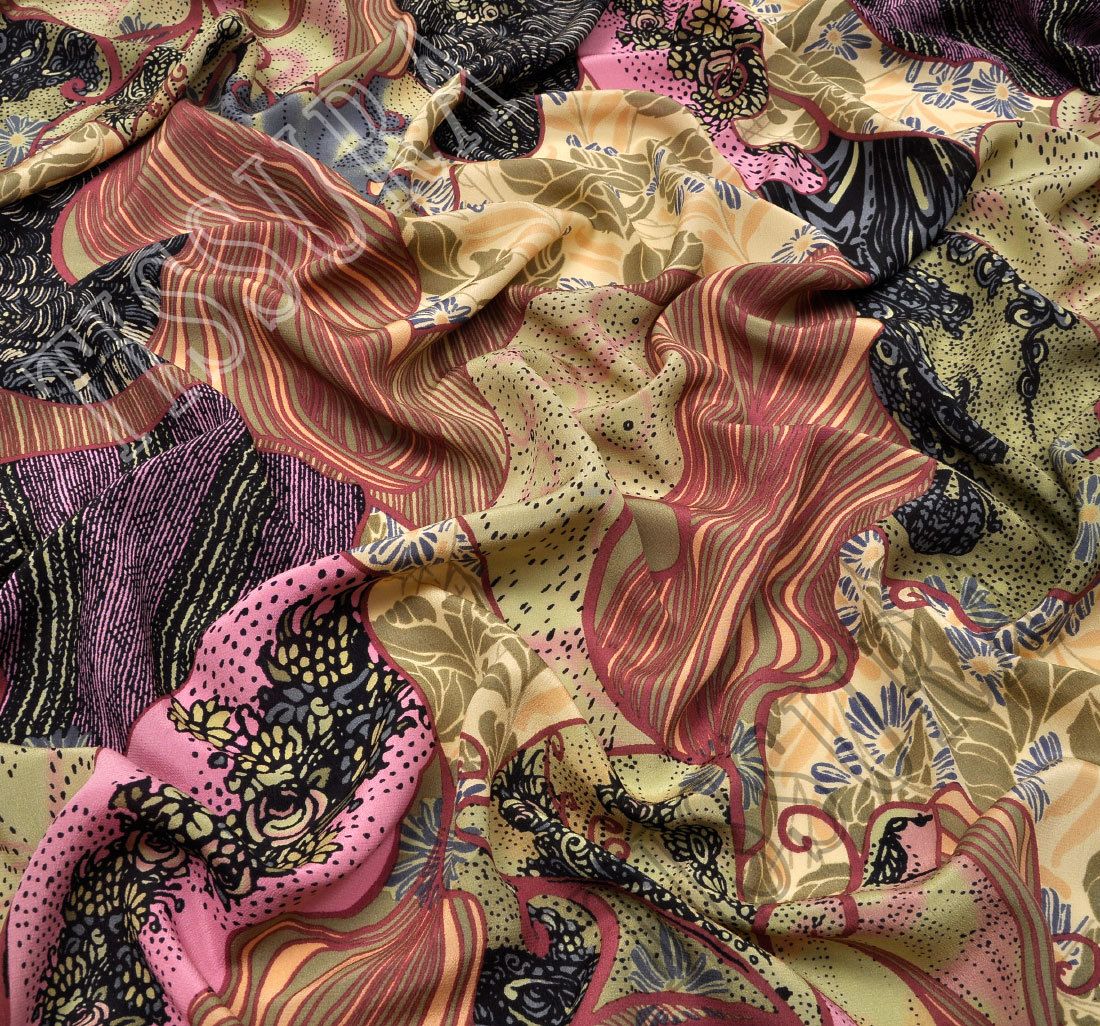 Silk Crepe de Chine Fabric: 100% Silk Fabrics from Italy by Etro, SKU ...