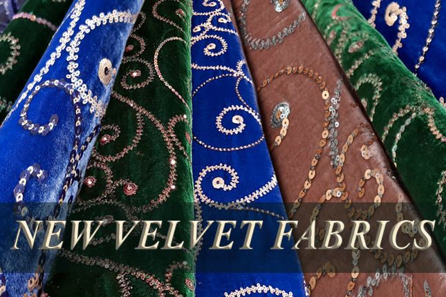 Embroidered velvet fabrics