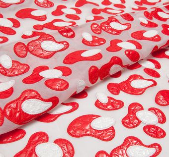 Leather Applique Organza Fabric: 79% Off for Exclusive Fabrics from Switzerland by Jakob Schlaepfer Leather Applique Organza #1