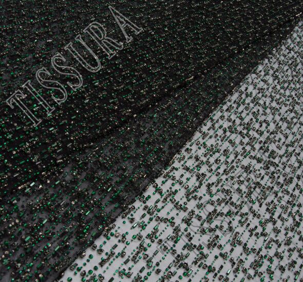 Rhinestone Embroidered Tulle #1