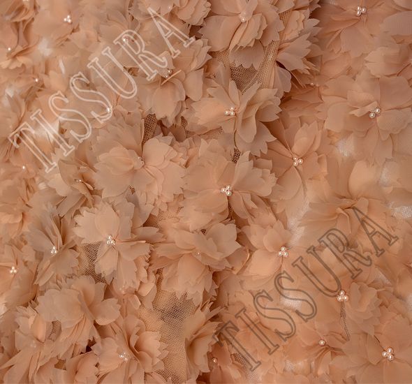 Floral Applique Embroidered Tulle #1
