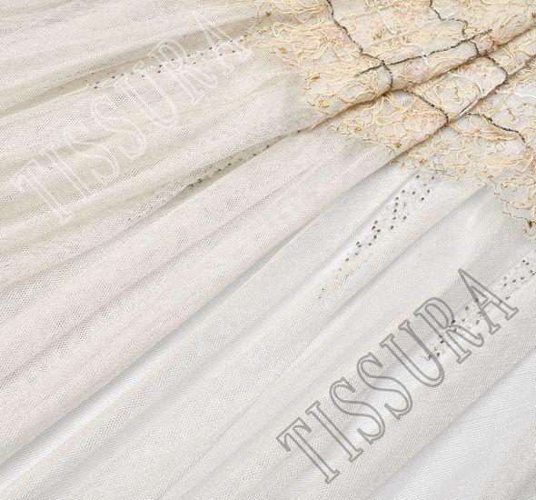 Embroidered Pleated Tulle #1