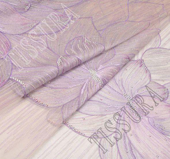 Embroidered Tulle with Swarovski Crystals #1