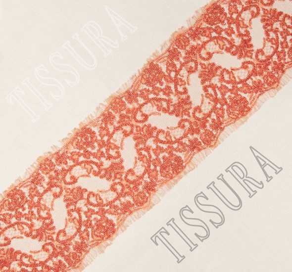 Embroidered Chantilly Lace Trim #1