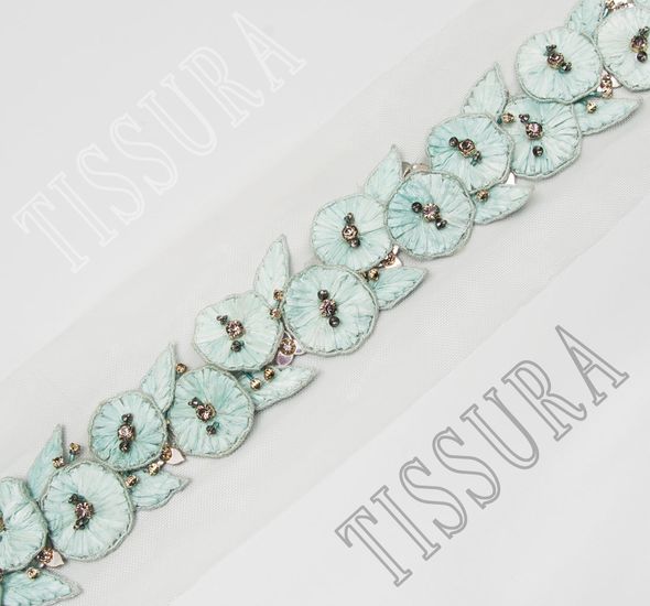 Flower Applique Tulle Trim #1