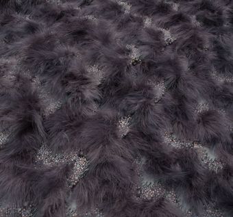 Feather Bead Embroidered Tulle #1