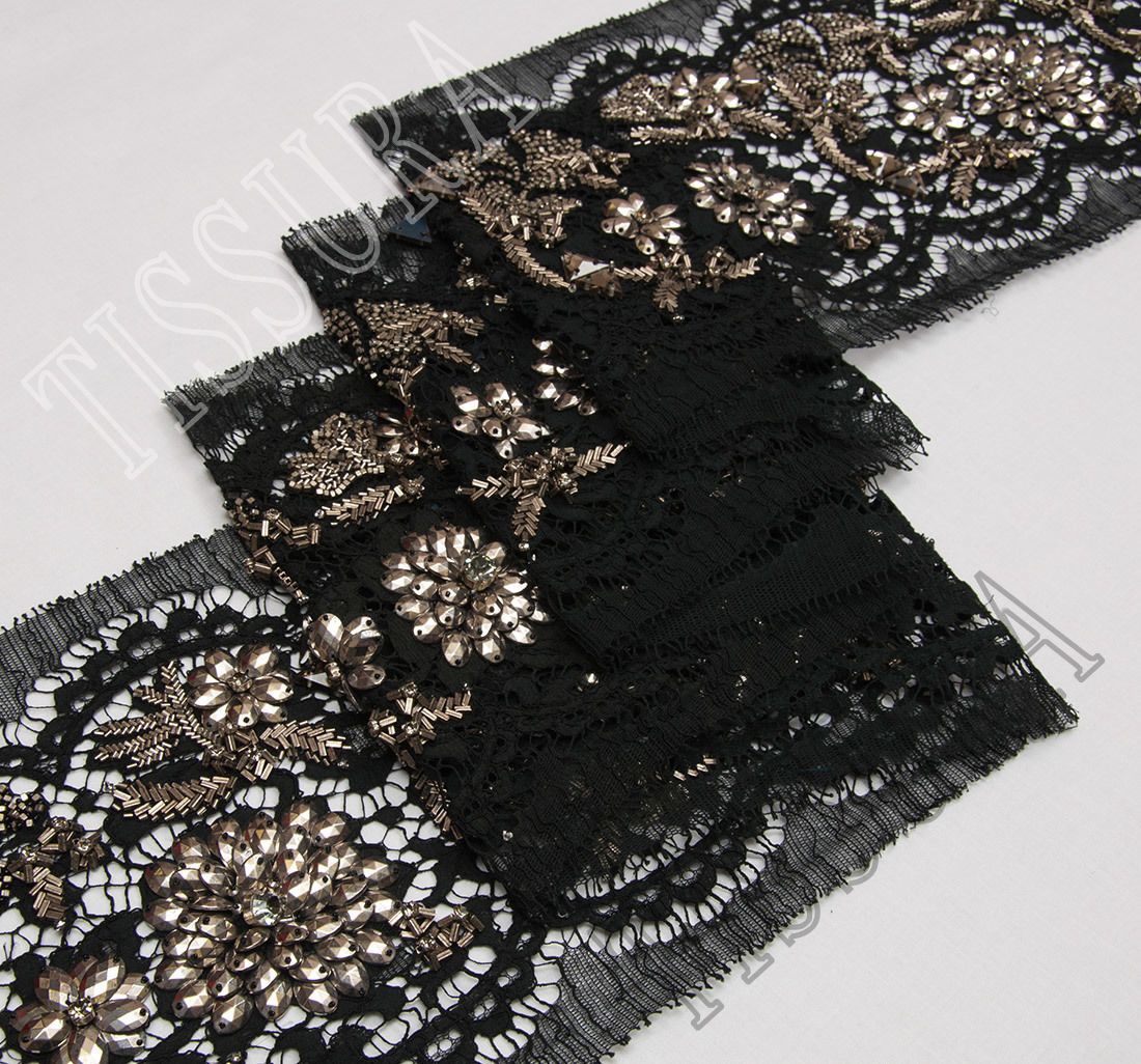 Swarovski Lace Trim: Embroidered Exclusive Trimmings from France by  Riechers Marescot, SKU 00043972 at $881 — Buy Luxury Fabrics Online