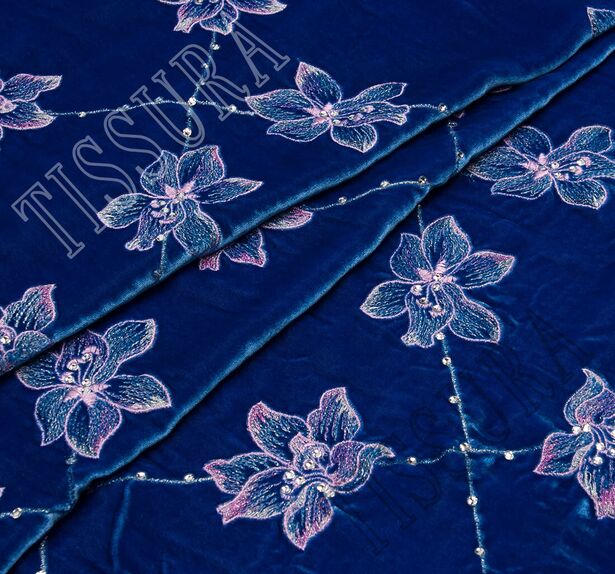Embroidered Velvet with Swarovski Crystals #3