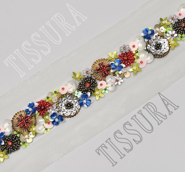 Embroidered Tulle Trim #1