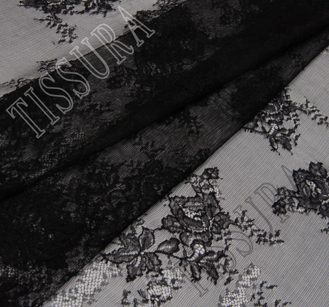 Black Silk Chantilly Lace Fabric: 100% Silk Fabrics from Italy by Marco  Lagattolla, SKU 00045063 at $7200 — Buy Lace Fabrics Online