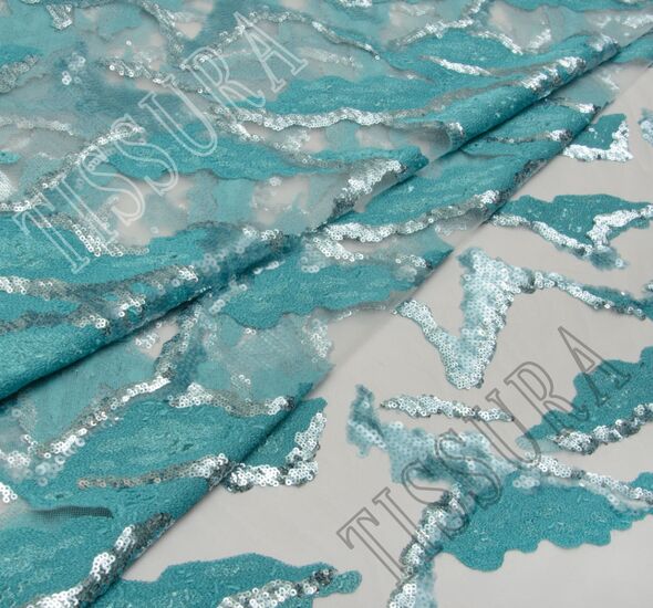 Embroidered Sequined Tulle #1