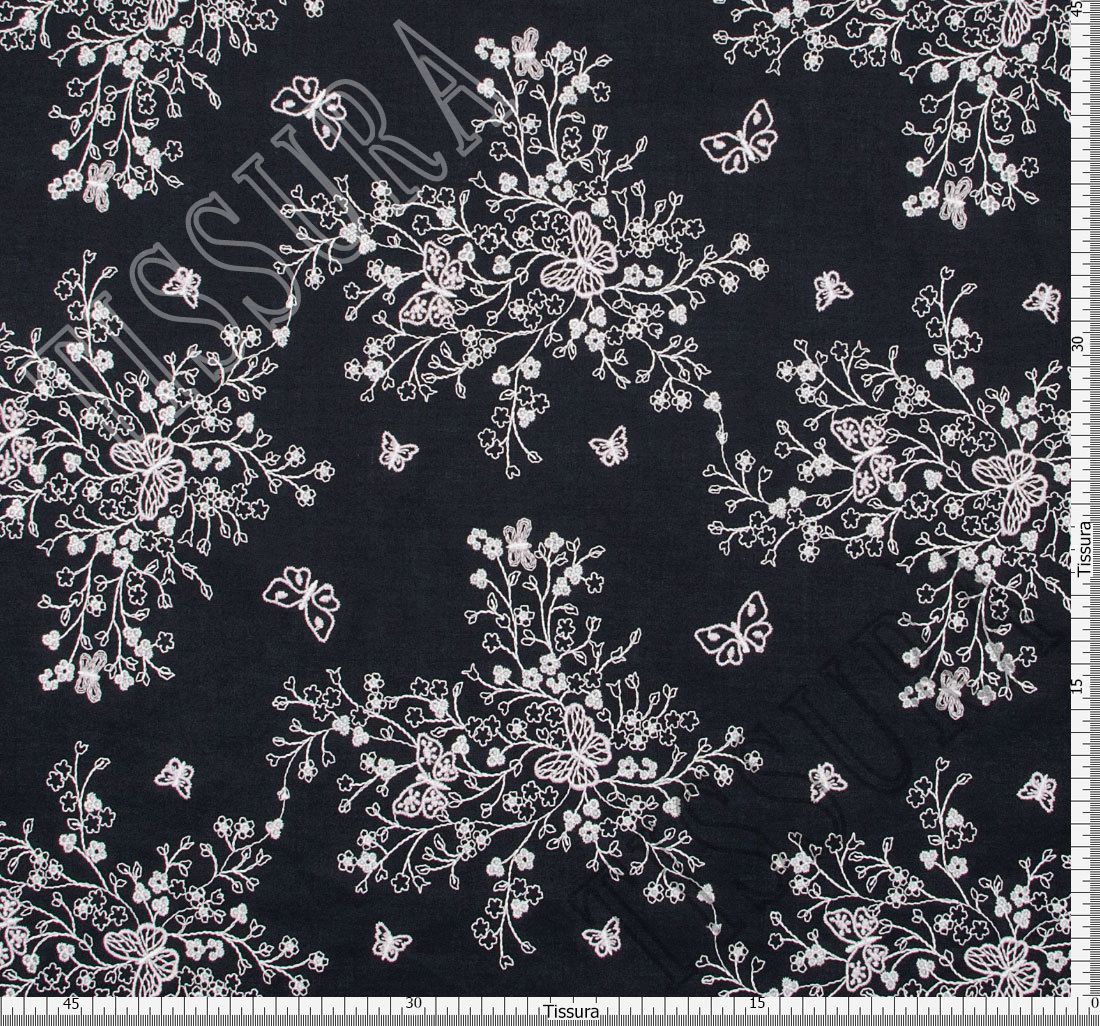 Black Embroidered Cotton Poplin Fabric: 100% Cotton Fabrics from Italy by  Carnet, SKU 00068103 at $83 — Buy Cotton Fabrics Online