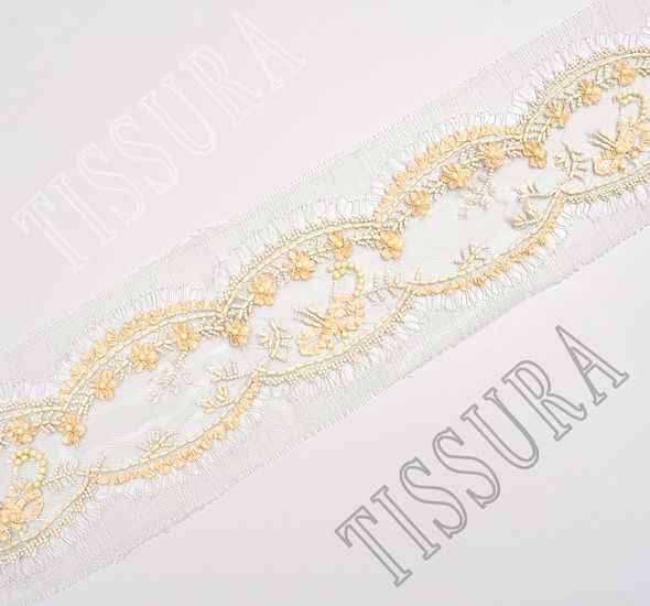 Embroidered Chantilly Lace Trim #1