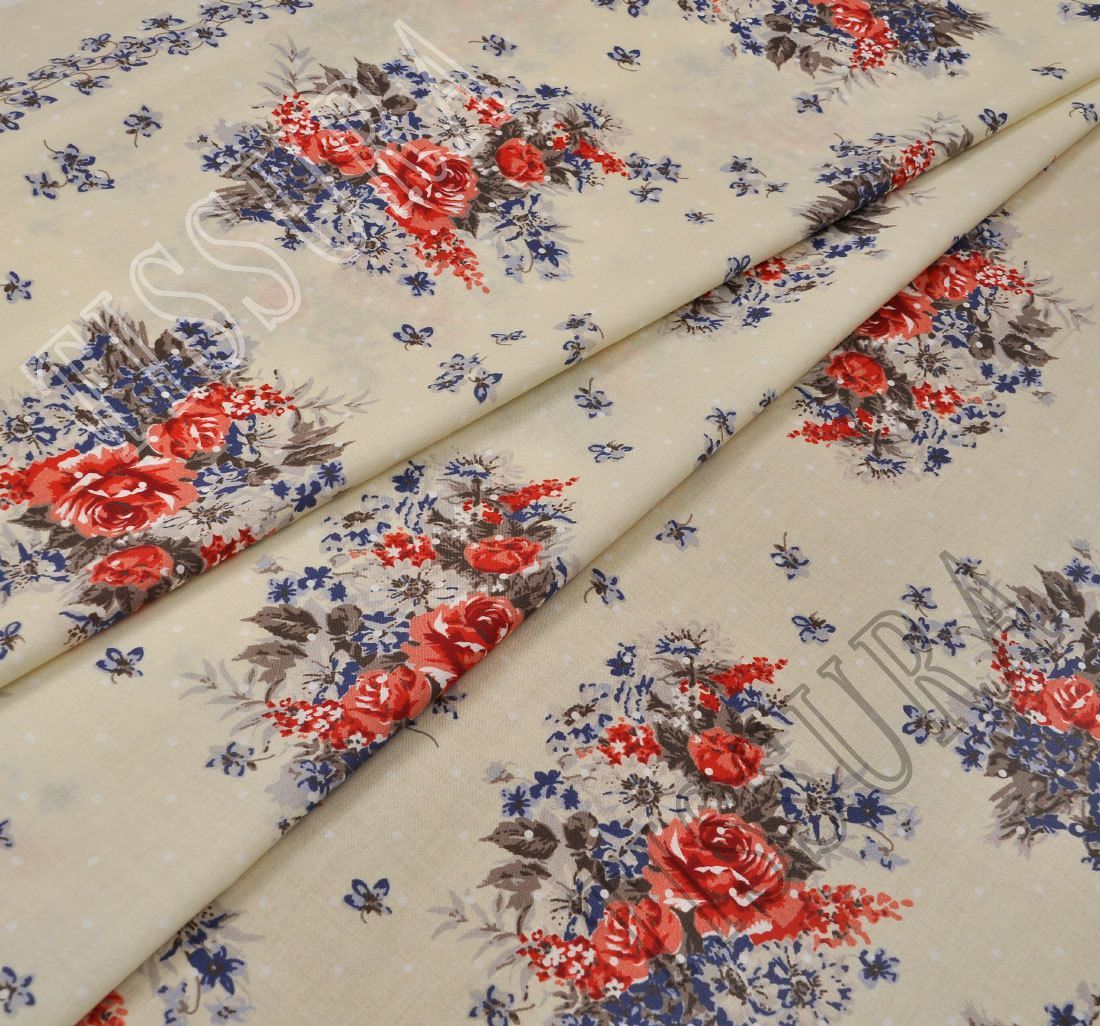 Embroidered cotton muslin flowers soft fine floral pattern Materials ...