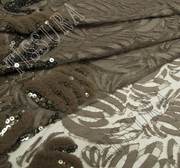 Tulle Applique Sequined Lace #1