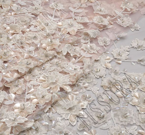 Floral Applique Embroidered Tulle #1