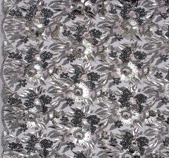 Metal Embroidered Chantilly Lace Fabric: 79% Off for Exclusive Fabrics from France by Riechers Marescot Metal Embroidered Chantilly Lace #1