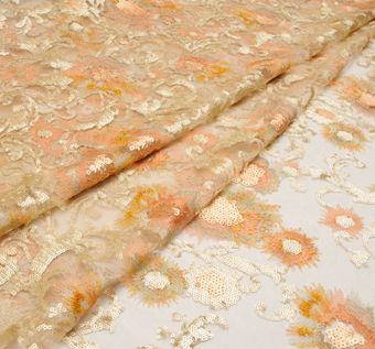 Embroidered Sequined Tulle #1
