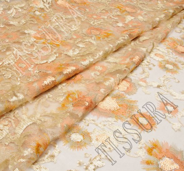 Embroidered Sequined Tulle #1