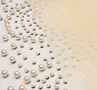 Faux Pearl Organza Fabric: 59% Off for Exclusive Bridal Fabrics from Switzerland by Jakob Schlaepfer Faux Pearl Organza #1