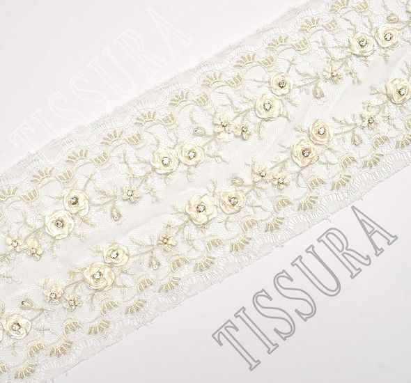 Rhinestone Applique Lace Trim  #1