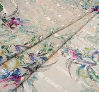 Embroidered Organza Fabric: Exclusive Fabrics from Italy by Aldo Bianchi,  SKU 00065342 at $686 — Buy Luxury Fabrics Online