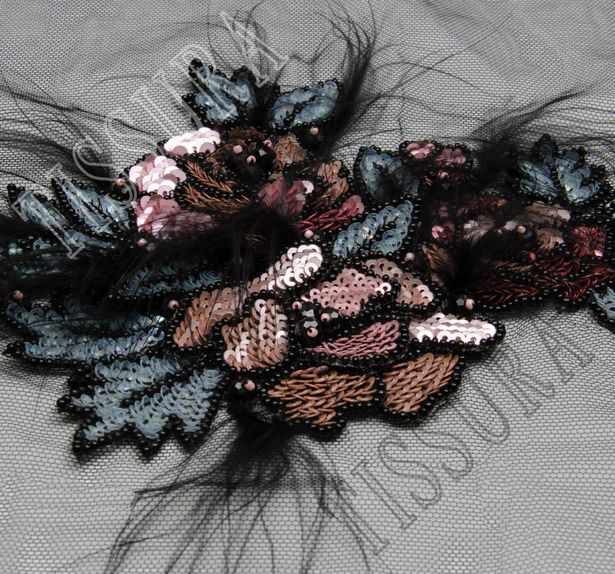 Sequin, Bead & Feather Patch #3