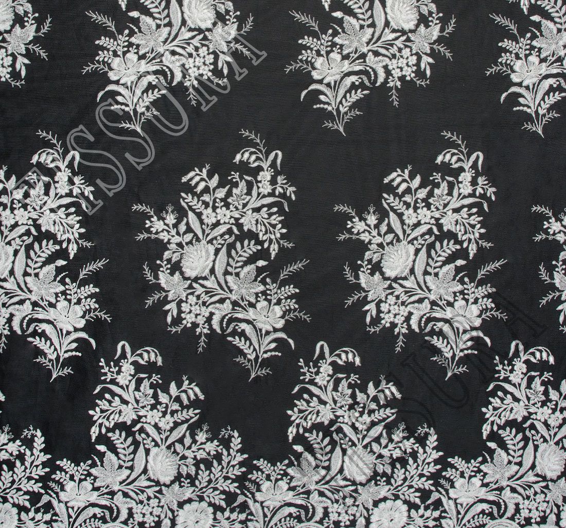 Embroidered Tulle Fabric: Exclusive Fabrics from Italy by Aldo Bianchi, SKU  00071779 at $466 — Buy Luxury Fabrics Online