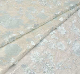  Floral Appliqued Jacquard Organza #1