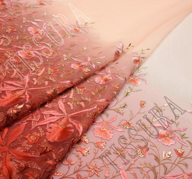 Embroidered Ombre Organza #1