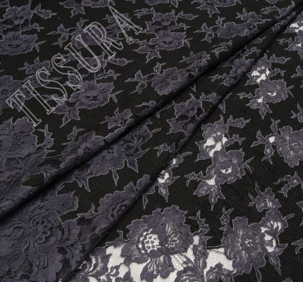 Lace Appliqued Boucle Fabric #1