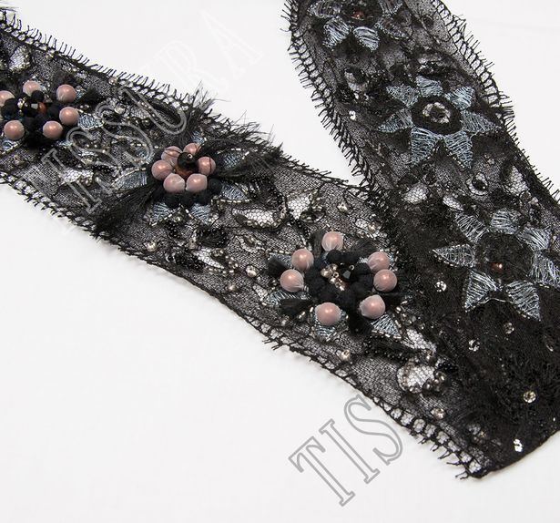 Beaded Chantilly Lace Trim #4