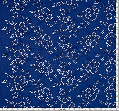 Blue Embroidered Cotton Fabric: 100% Cotton Fabrics from Switzerland by ...