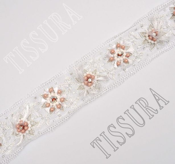 Beaded Chantilly Lace Trim #1