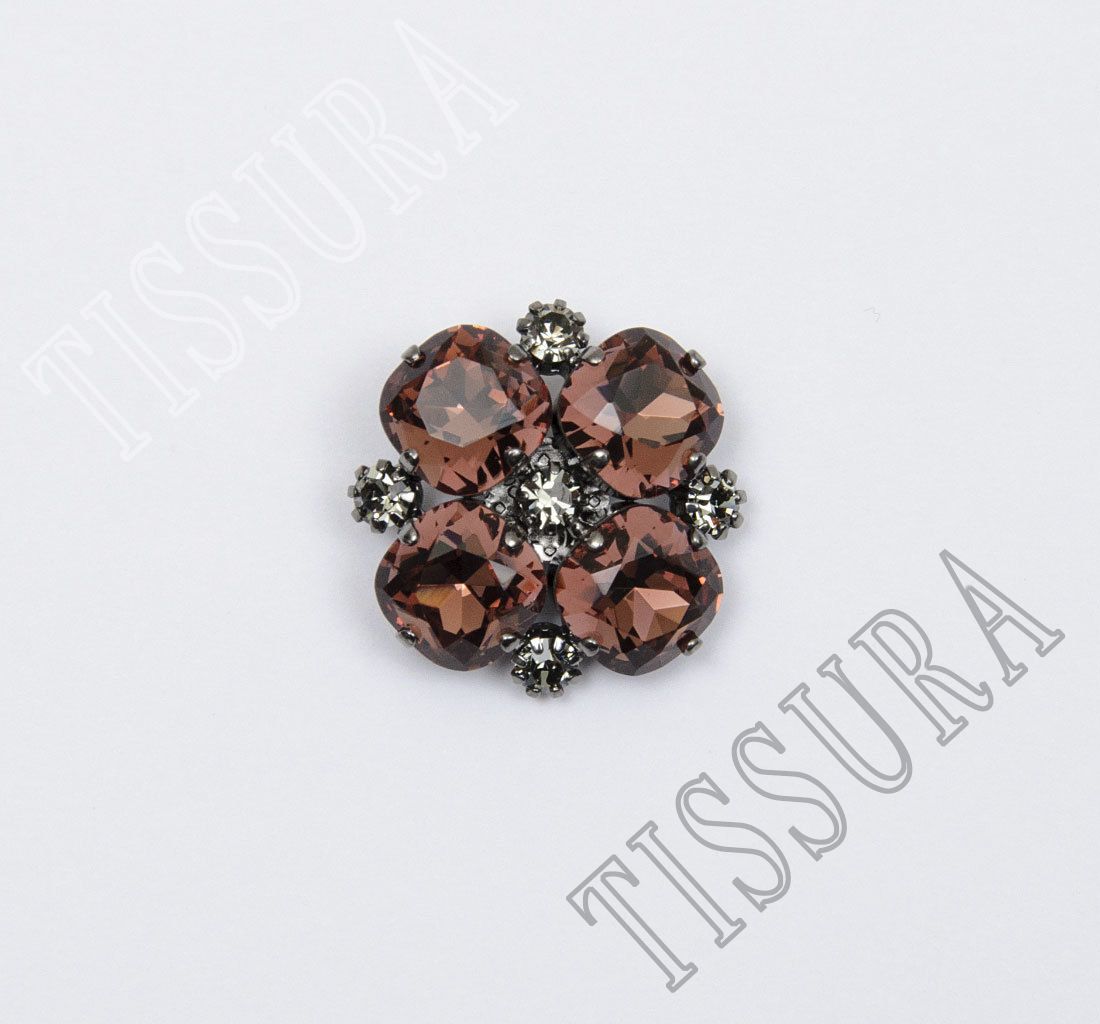2 X 2 cm Diamante Rhinestone Gemstone Fancy Buttons-Dressmaking  crafting-Orange