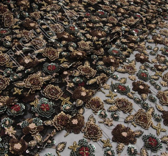 Sequin & Bead Embroidered Tulle #1