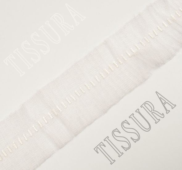 Embroidered Pleated Lace Trim #1