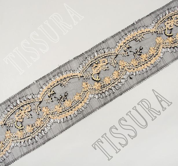 Embroidered Chantilly Lace Trim #1